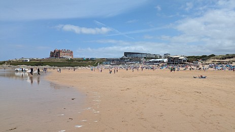 Fistral Beach during the summer.